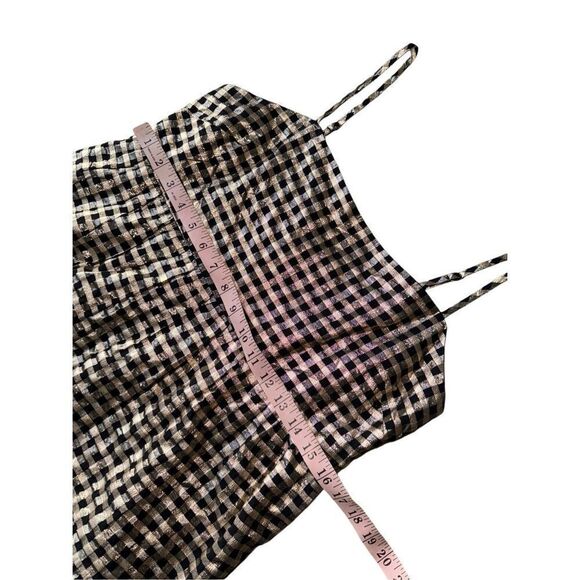 J. Crew Lurex Black & Gold metallic threads gingham tiered mini dress - Picture 10 of 12